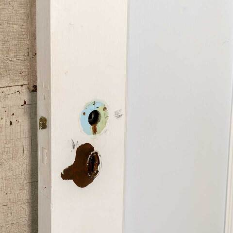 #52062 30x79 Salvaged Antique 2 Panel Interior Door image 7