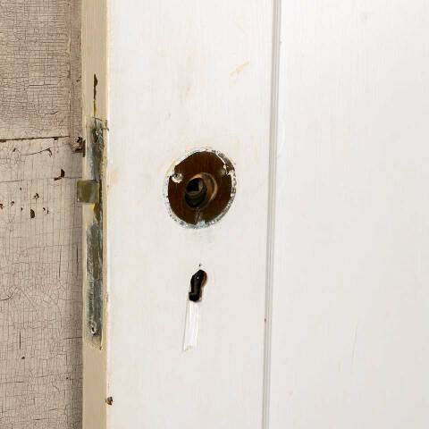 #52065 32x79 Salvaged Antique 2 Panel Interior Door image 4