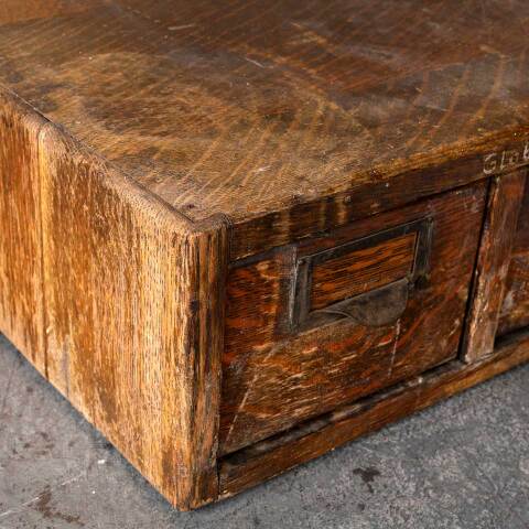 #52104 Antique Oak 2 Drawer Library Card Catalog image 5