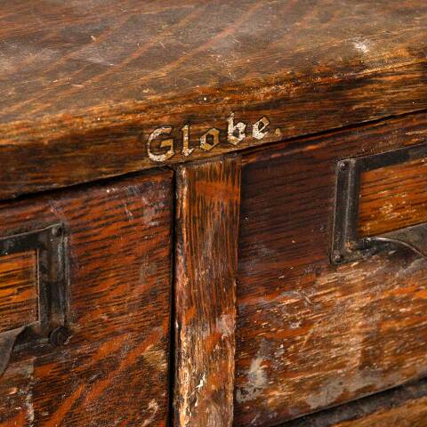 #52104 Antique Oak 2 Drawer Library Card Catalog image 6