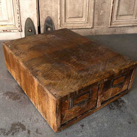 #52104 Antique Oak 2 Drawer Library Card Catalog image 7