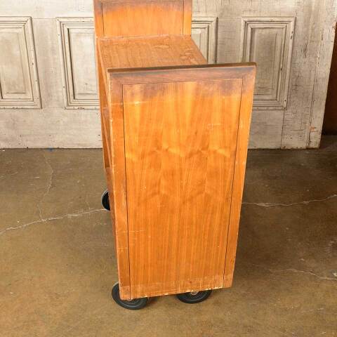 #52111 Vintage Rolling Wood Library Book Cart image 3