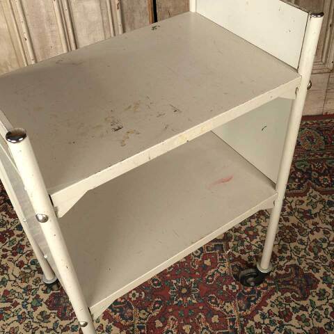 #52118 Vintage Rolling Metal Library Book Cart image 3