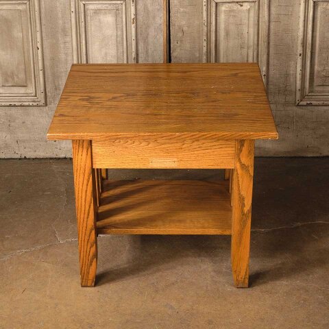 #52145 24x22 Salvaged Solid Oak Wood End Table image 2