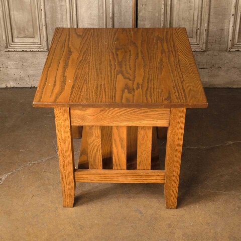 #52145 24x22 Salvaged Solid Oak Wood End Table image 3