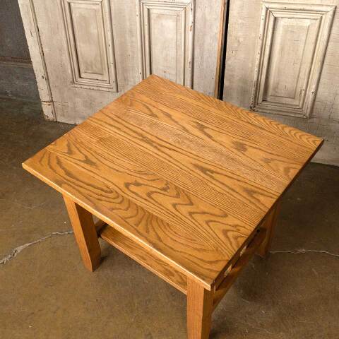 #52146 24x22 Salvaged Solid Oak Wood End Table image 7