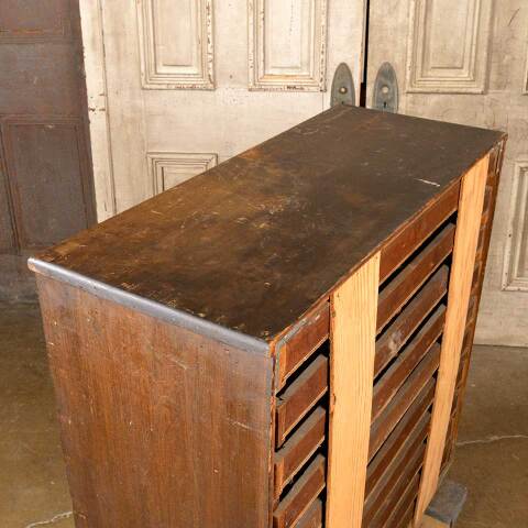 #52151 36x35 Antique Wood Flat Drawer File Cabinet image 8