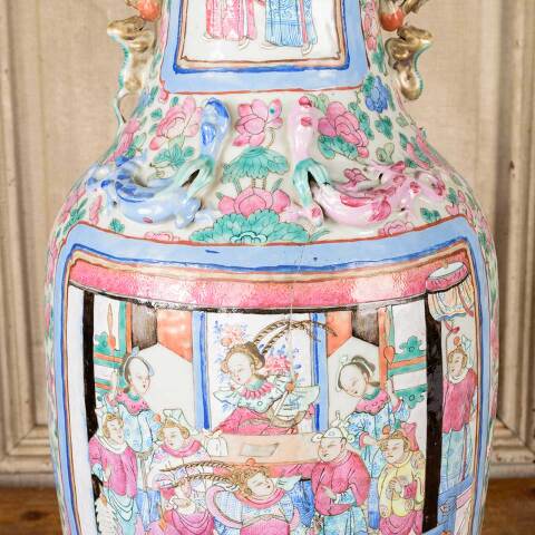 #52152 Large Chinese Porcelain Famille Rose Vase image 7