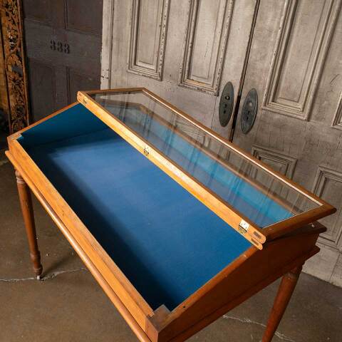 #52228 Antique Slant Top Glass Display Cabinet image 3