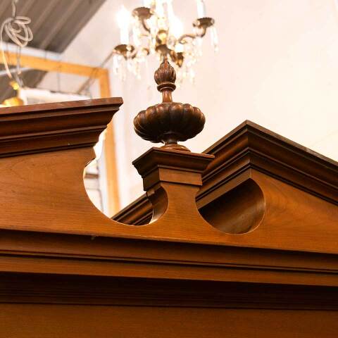 #52230 Antique Ornate Wood Flat Drawer Cabinet image 5