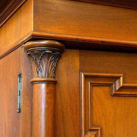 #52230 Antique Ornate Wood Flat Drawer Cabinet image 6