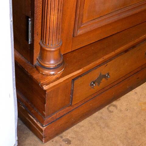 #52230 Antique Ornate Wood Flat Drawer Cabinet image 7