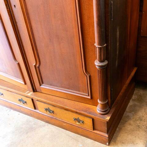 #52230 Antique Ornate Wood Flat Drawer Cabinet image 8