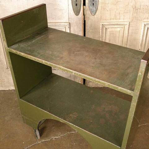 #52241 Vintage Rolling Metal Library Book Cart image 4