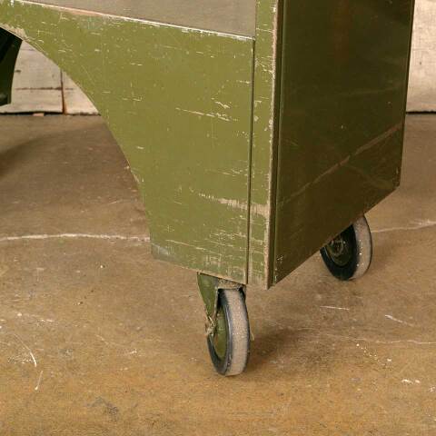 #52241 Vintage Rolling Metal Library Book Cart image 7