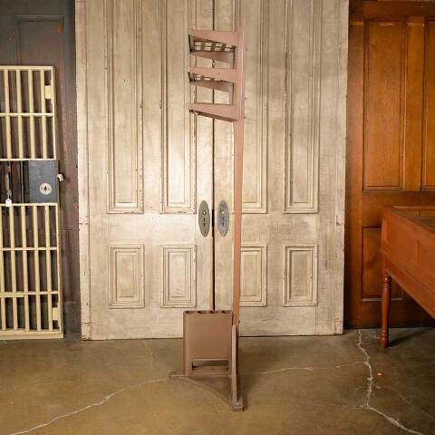 #52249 Vintage Metal Office Valet Coat & Hat Rack image 6