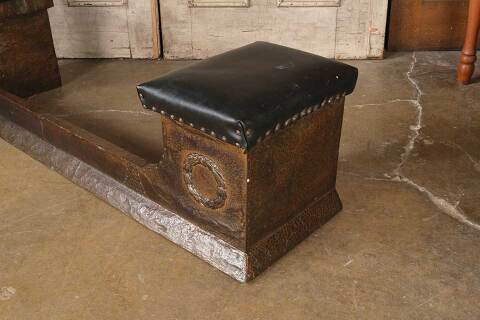 #52278 Antique Fireplace Fender Seat Hearth Bench image 5