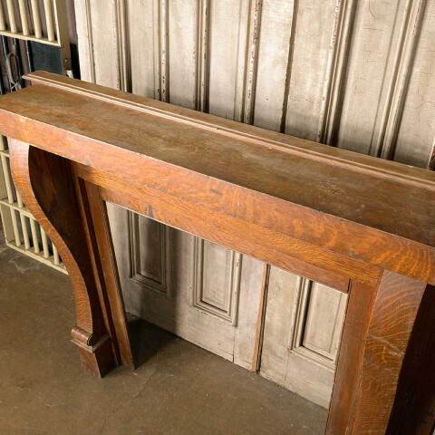 #52438 61x50 Salvaged Antique Oak Fireplace Mantel image 4