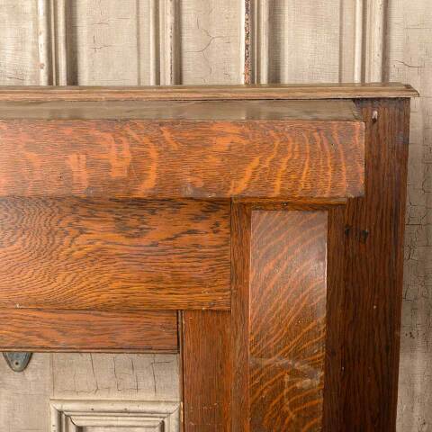 #52438 61x50 Salvaged Antique Oak Fireplace Mantel image 5