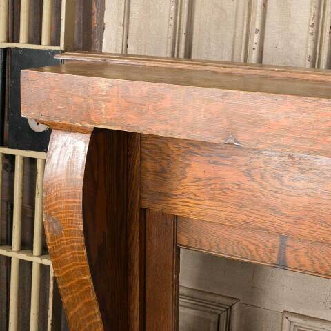 #52438 61x50 Salvaged Antique Oak Fireplace Mantel image 8