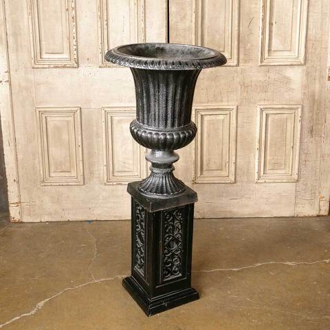 #52440 Cast Iron Garden Urn & Pedestal image 2