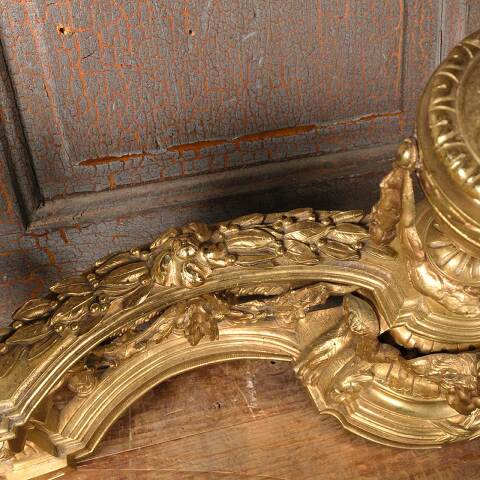 #52483 Antique Brass Ornate Fireplace Andirons image 6