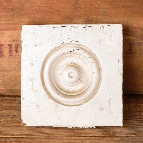 #52549 Antique Painted Wood Rosette Trim Block image 3