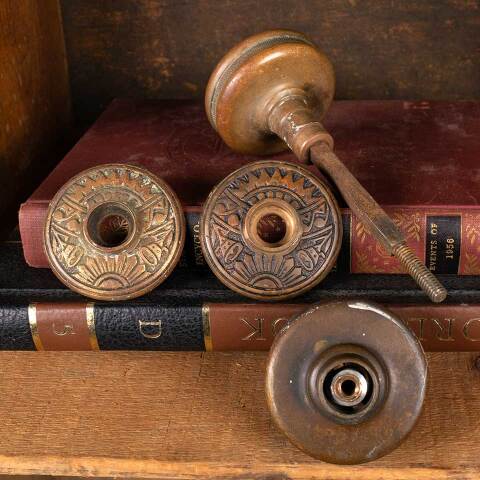 #52555 Antique Brass Victorian Door Hardware Set image 4