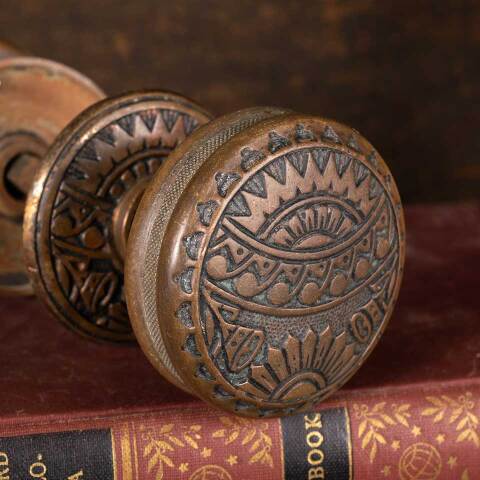 #52555 Antique Brass Victorian Door Hardware Set image 6