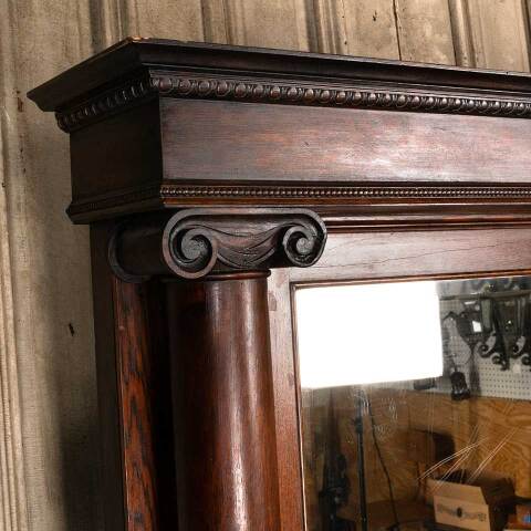 #52605 59x80 Salvaged Antique Oak Fireplace Mantel image 2