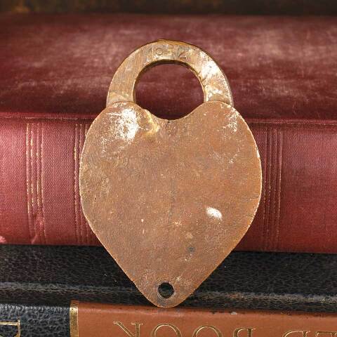 #52614 Antique Brass Heart Railroad Switch Padlock image 6