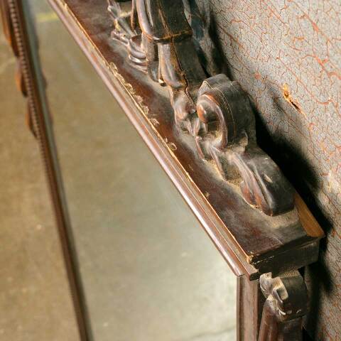 #52626 Antique Ornate Wood Framed Wall Mirror image 7