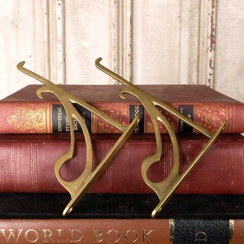 #52670 5" Antique Brass Wall Shelf Brackets image 6