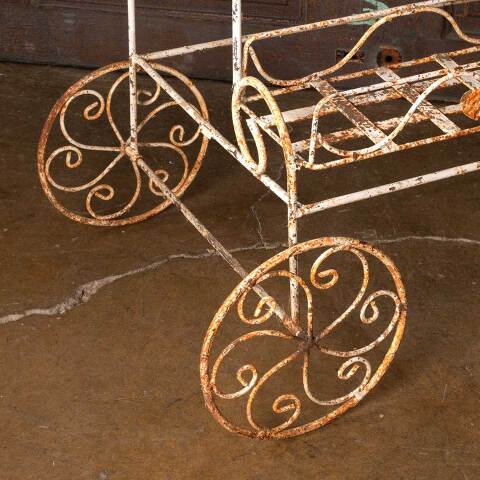 #52691 Painted Metal Tiered Plant Stand Cart image 3