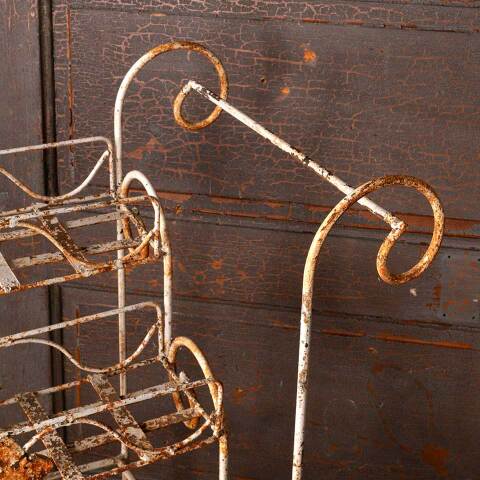 #52691 Painted Metal Tiered Plant Stand Cart image 5