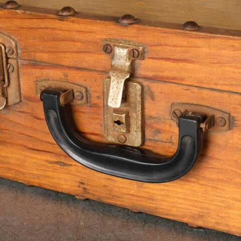 #52703 Antique Wood Travel Storage Case image 2