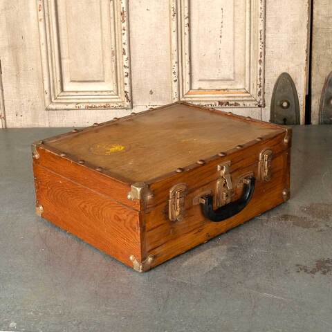 #52703 Antique Wood Travel Storage Case image 3