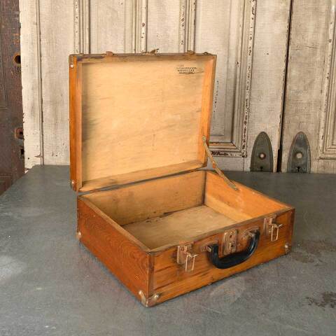 #52703 Antique Wood Travel Storage Case image 4