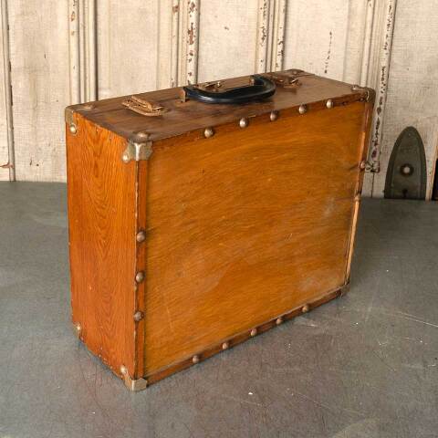 #52703 Antique Wood Travel Storage Case image 6