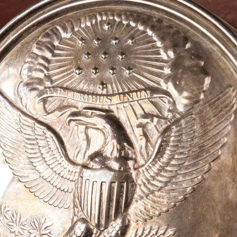 #52707 Vintage Silver Plate Eagle Trinket Box image 2