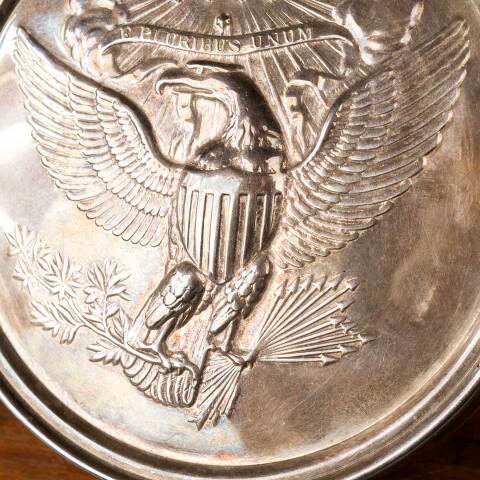 #52707 Vintage Silver Plate Eagle Trinket Box image 3