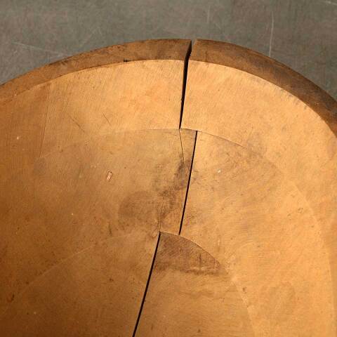 #52713 Antique Primitive Wood Dough Bowl image 4