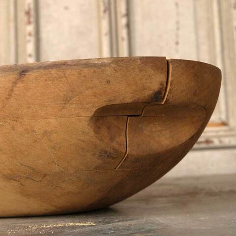 #52713 Antique Primitive Wood Dough Bowl image 8