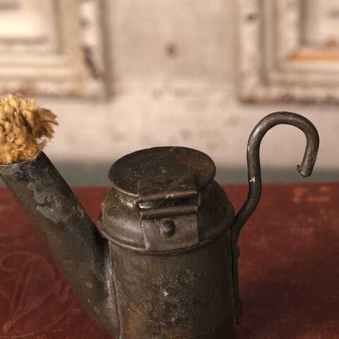 #52719 Antique Dunlap's Coal Miner's Hat Oil Lamp image 5