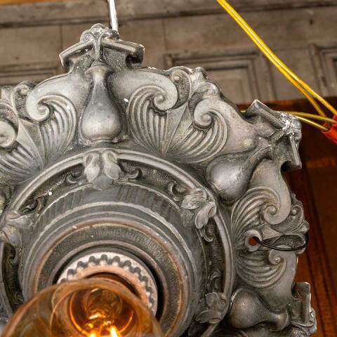 #52736 Salvaged Antique Flush Mount Light Fixture image 3