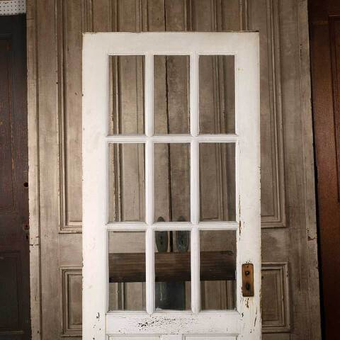 #52738 32x77 Salvaged 9 Lite Wood Entry Door image 2