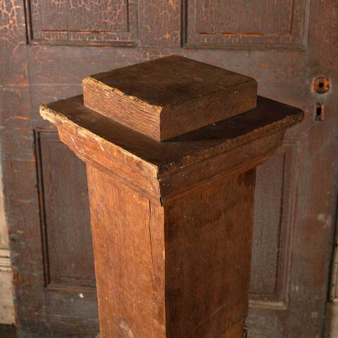 #52739 Salvaged Antique Oak Staircase Newel Post image 7