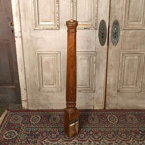 #52741 Salvaged Antique Oak Staircase Newel Post image 4