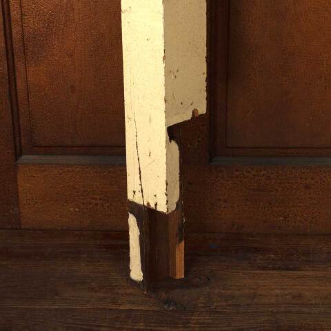 #52743 Salvaged Antique Wood Staircase Newel Post image 3