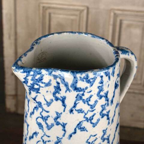 #52756 Antique 9" Spongeware Stoneware Pitcher image 7